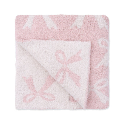 Chenille - Blush Bow Blanket