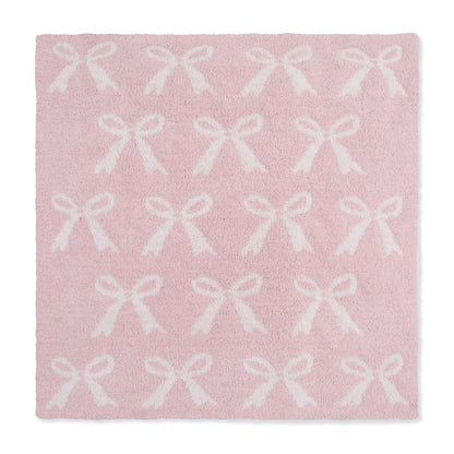 Chenille - Blush Bow Blanket