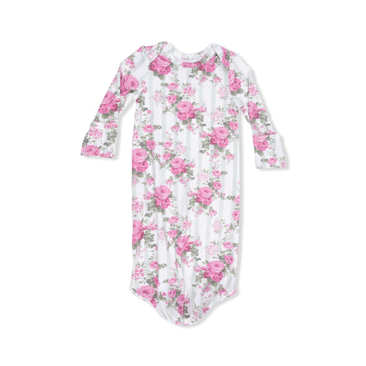 Knotted Gown - Cabbage Rose Stripe