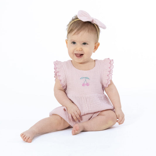 Solid Muslin Lotus - Scallop Ruffle Shortie