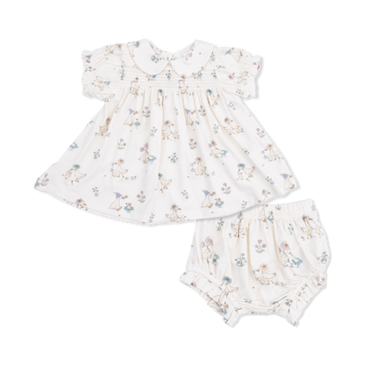 Smocked Dress Set - Flower Ducklings