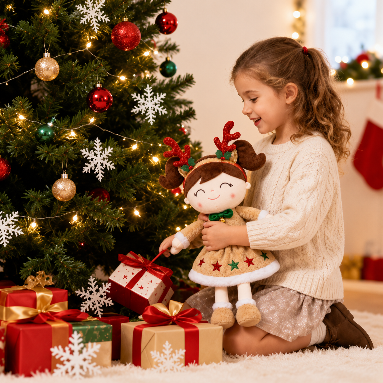 16" Reindeer Holiday Keepsake Plush Doll