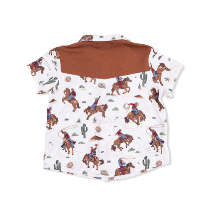 Short Sleeve Western Pearl Snap with Casual Short - Buckaroo Western