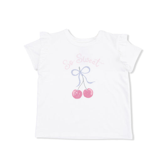 Sweet Bow Cheries - Ruffle Tee and Bike Shorts
