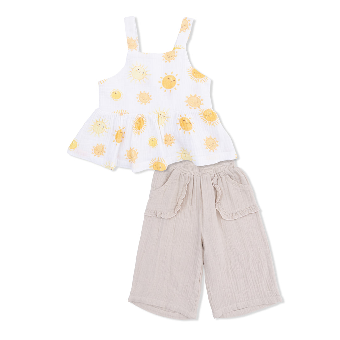 Peplum Tank with Wide Leg Pant - Happy Suns