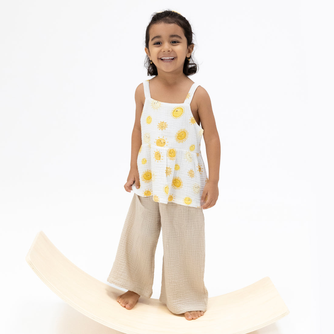 Peplum Tank with Wide Leg Pant - Happy Suns
