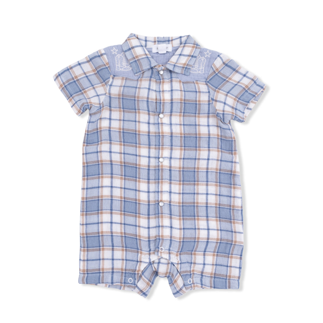 Western Pearlsnap Shortie - Western Boot Plaid