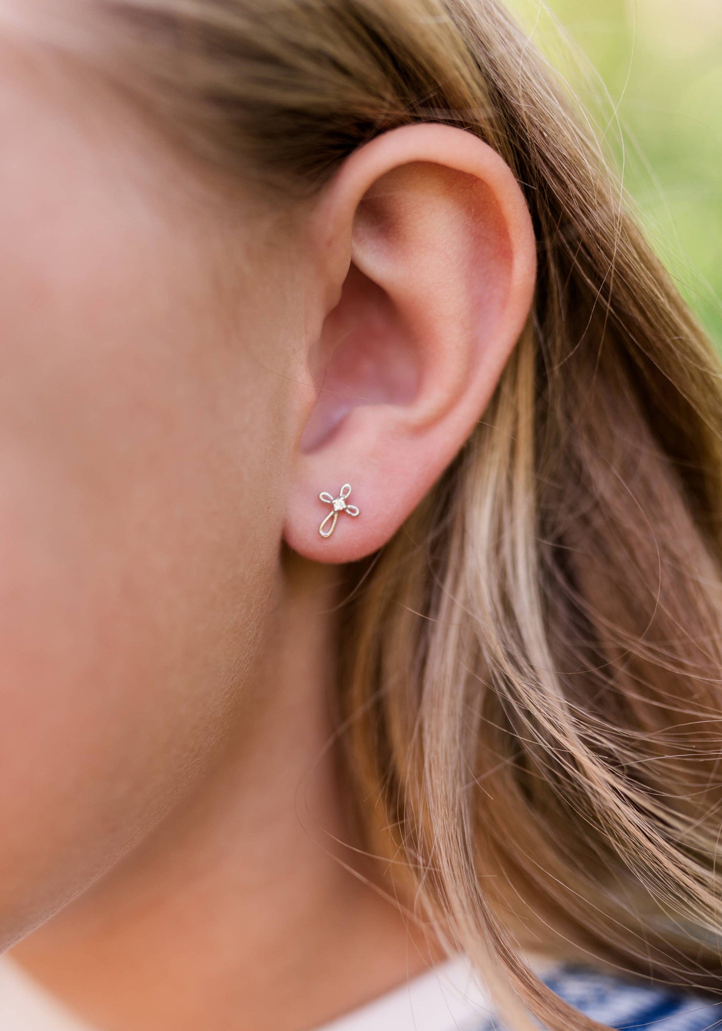 Sterling Silver Screw-Back Infinity Cross Earrings