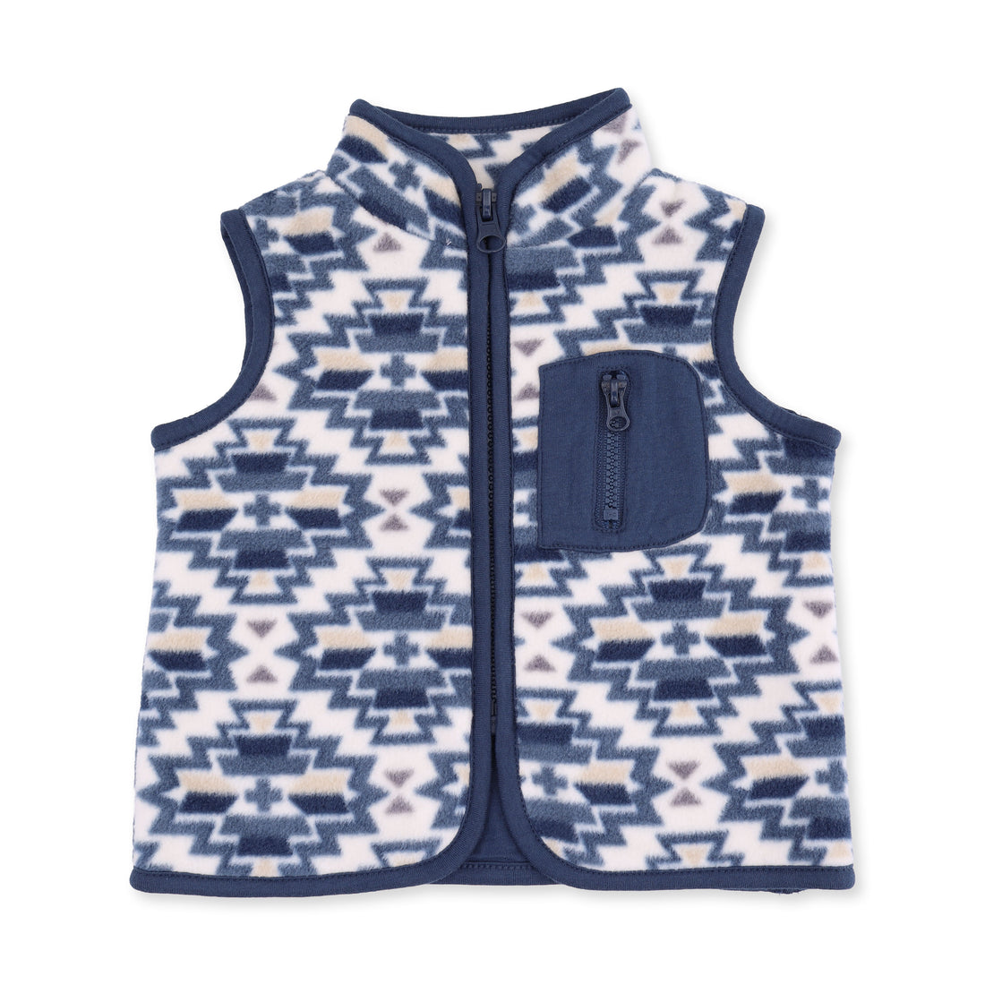Southwest Navy Fleece Zip Vest