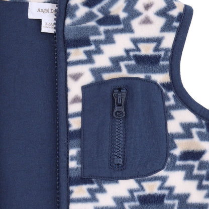 Southwest Navy Fleece Zip Vest