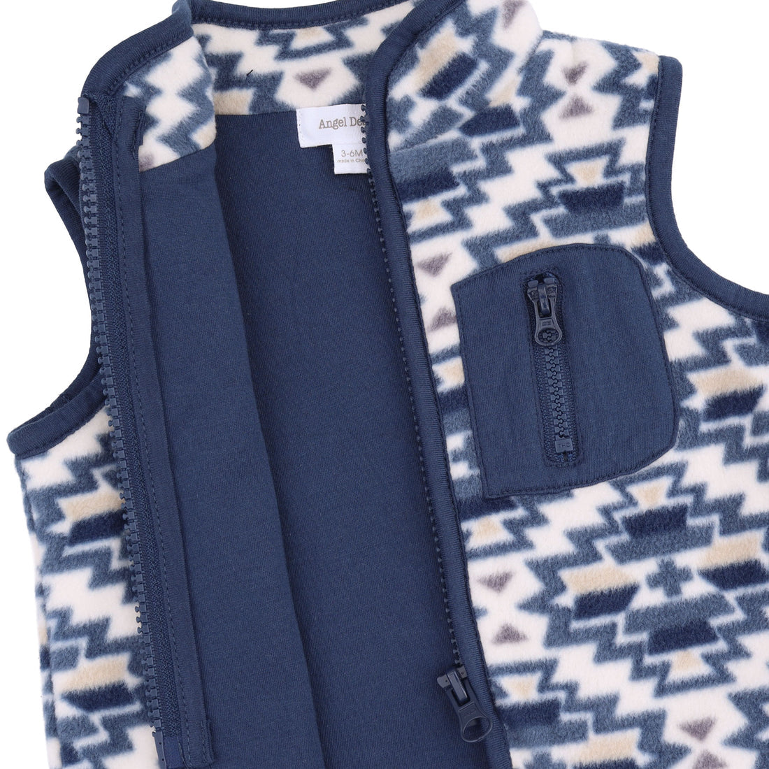 Southwest Navy Fleece Zip Vest