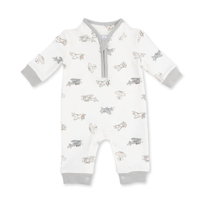 Vintage Airplane Pilots - Zip Neck Romper