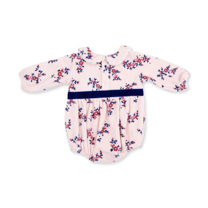 Nora Floral Velour - Bubble with Peter Pan Collar