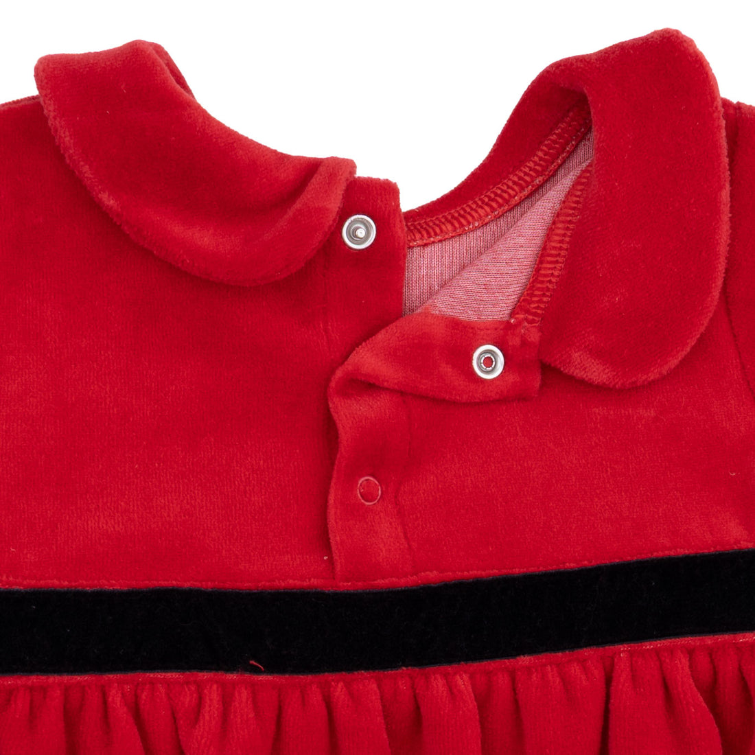 Velour Holiday Red - Bubble with Peter Pan Collar