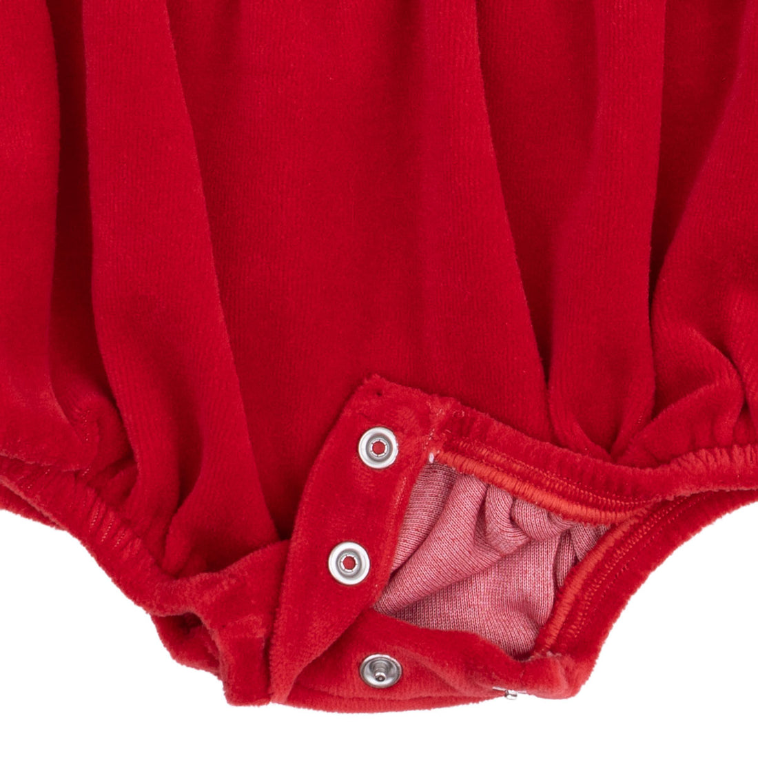 Velour Holiday Red - Bubble with Peter Pan Collar