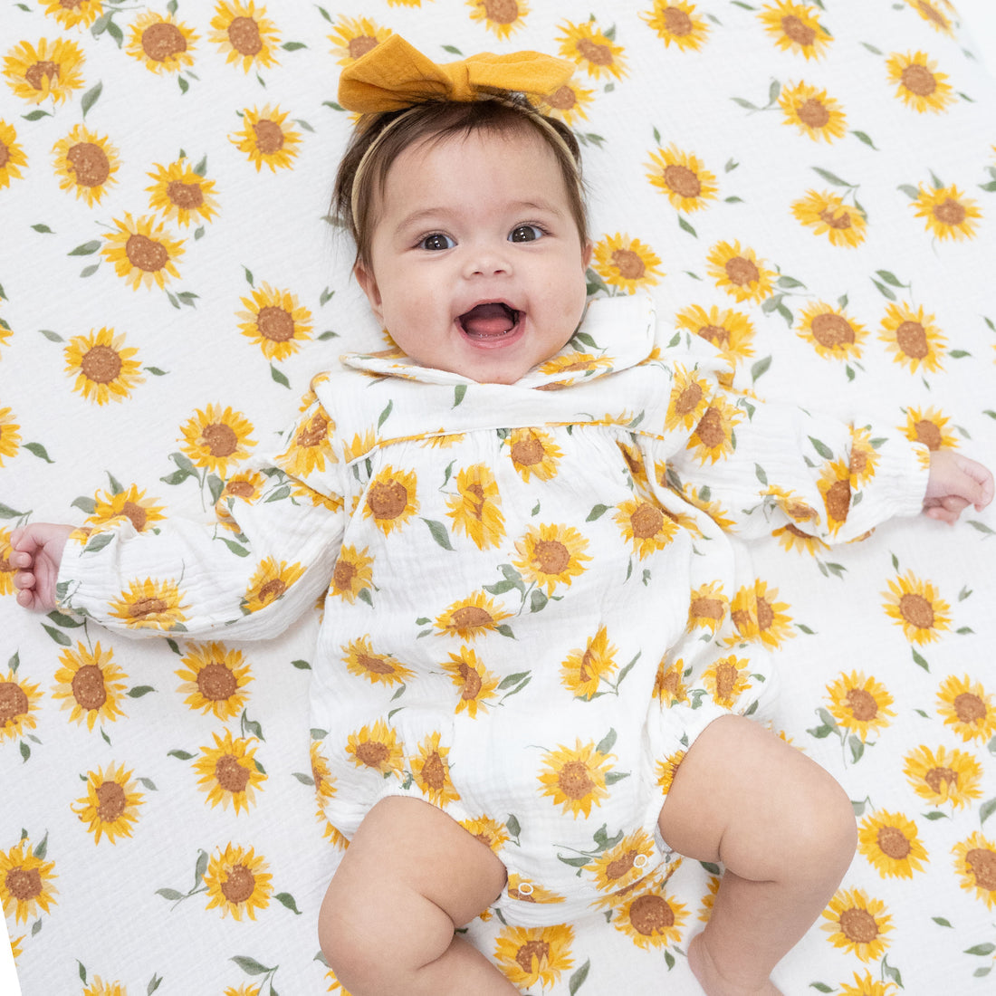 Baby Sunflower - Bubble with Peter Pan Collar