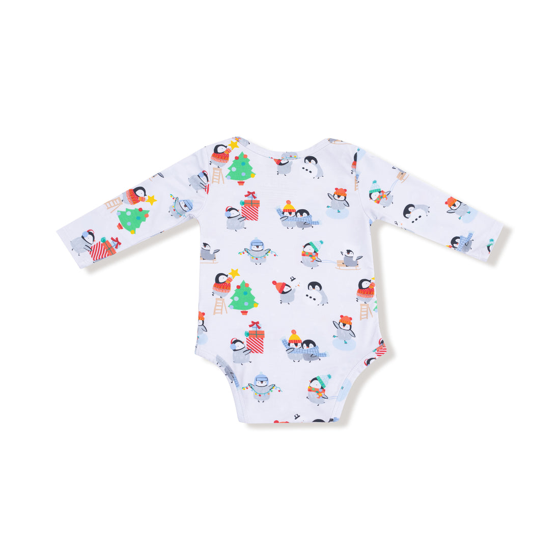 Long Sleeve Bodysuit - Holiday Penguins