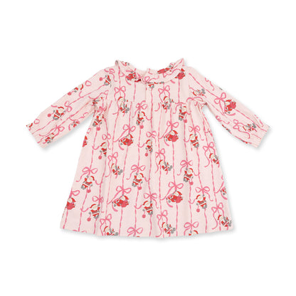 Bows & Santa - Long Sleeve Gown