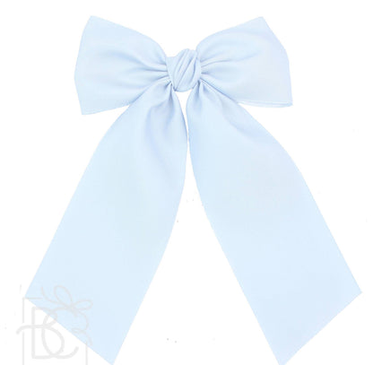 Opaque Satin Bow w/Tails on Alligator Clip