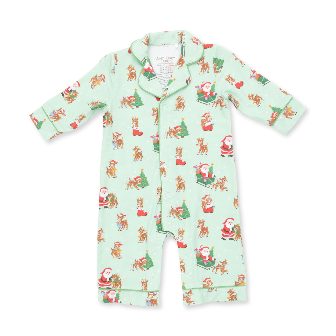Vintage Reindeer & Santa Uni -Coat Style Romper