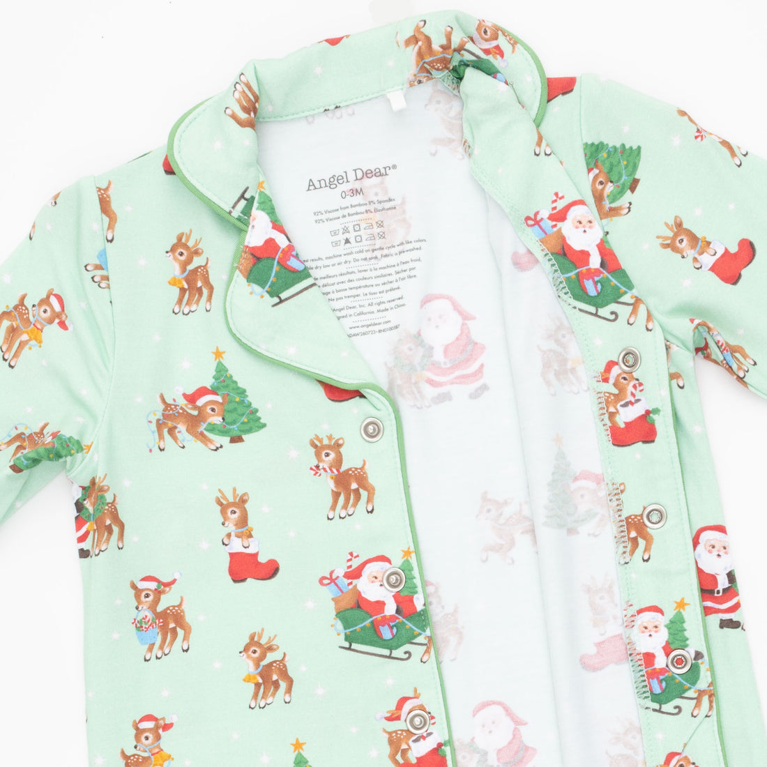 Vintage Reindeer & Santa Uni -Coat Style Romper