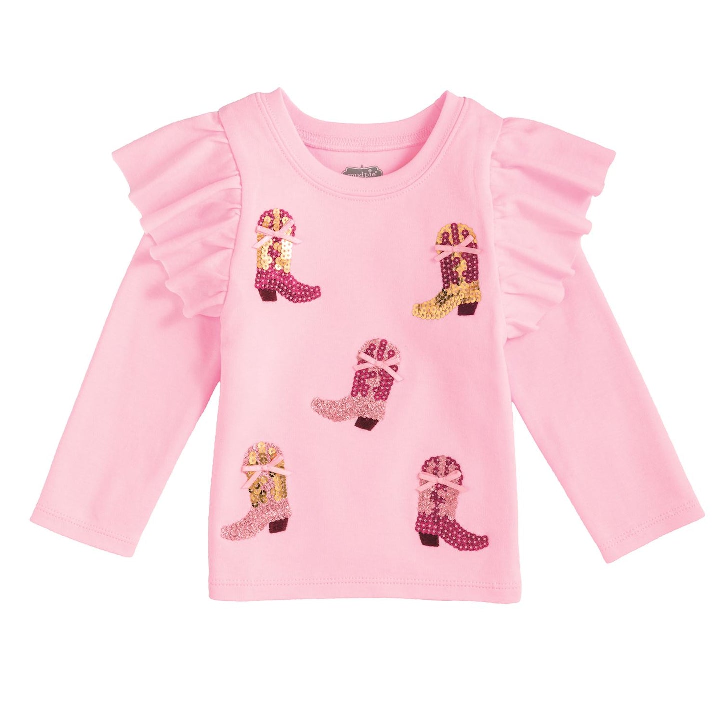 Pink Sequin Cowgirl Boot Tee