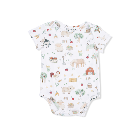 Cute Farm Animals Uni - Short Sleeve Bodysuit