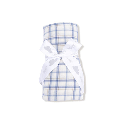 Muslin Swaddle Blanket - Blue Plaid