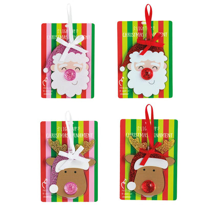 Light-Up Santa & Reindeer Ornaments