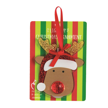 Light-Up Santa & Reindeer Ornaments