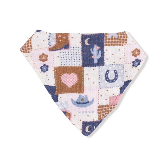 Muslin Bandana Bib - Patchwork Cowgirl