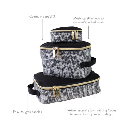 Black & Gold Pack Like a Boss™ Packing Cubes