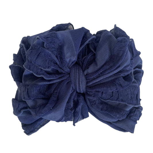 Navy Ruffled Headband
