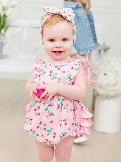 Sweet as Strawberries Tank Waterfall Romper