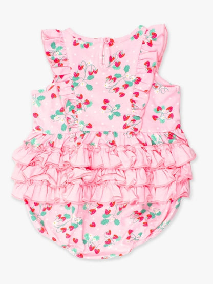 Sweet as Strawberries Tank Waterfall Romper