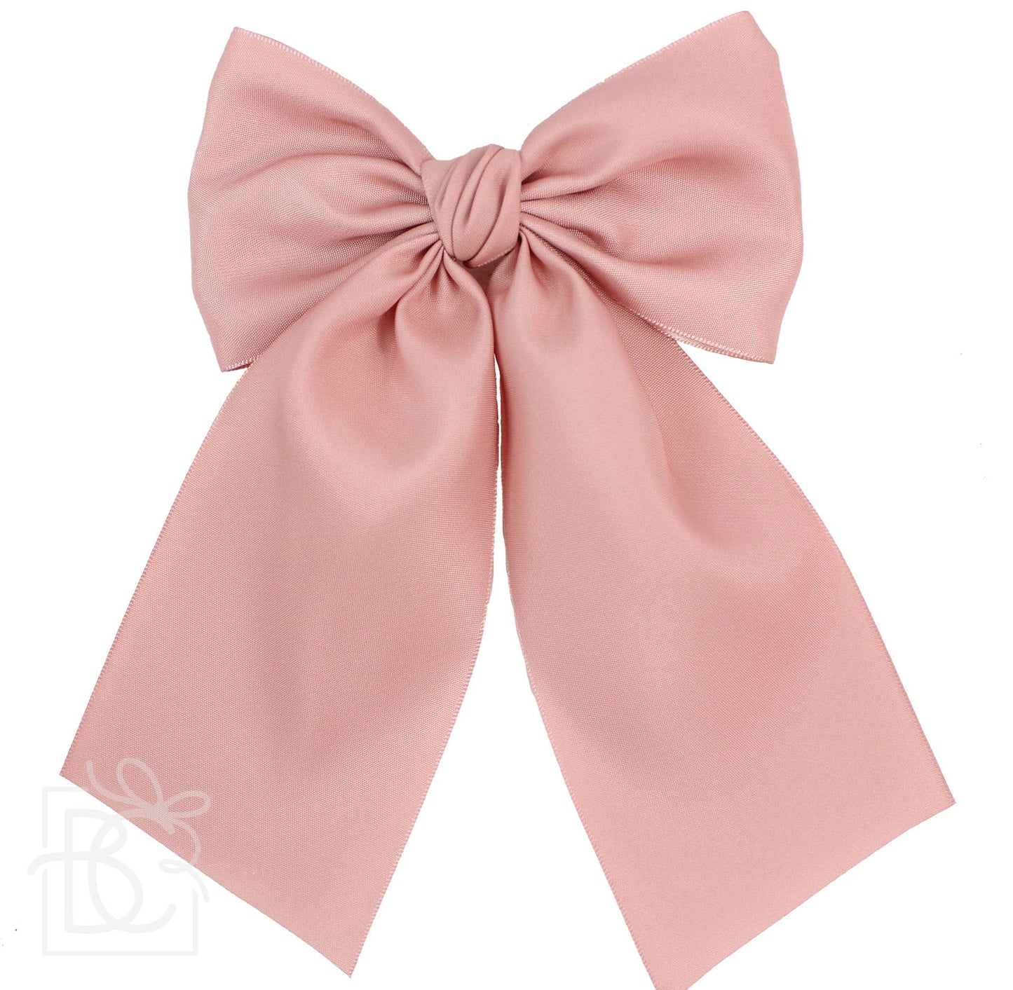 Opaque Satin Bow w/Tails on Alligator Clip