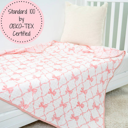 Beautiful Bows Baby Muslin Quilt