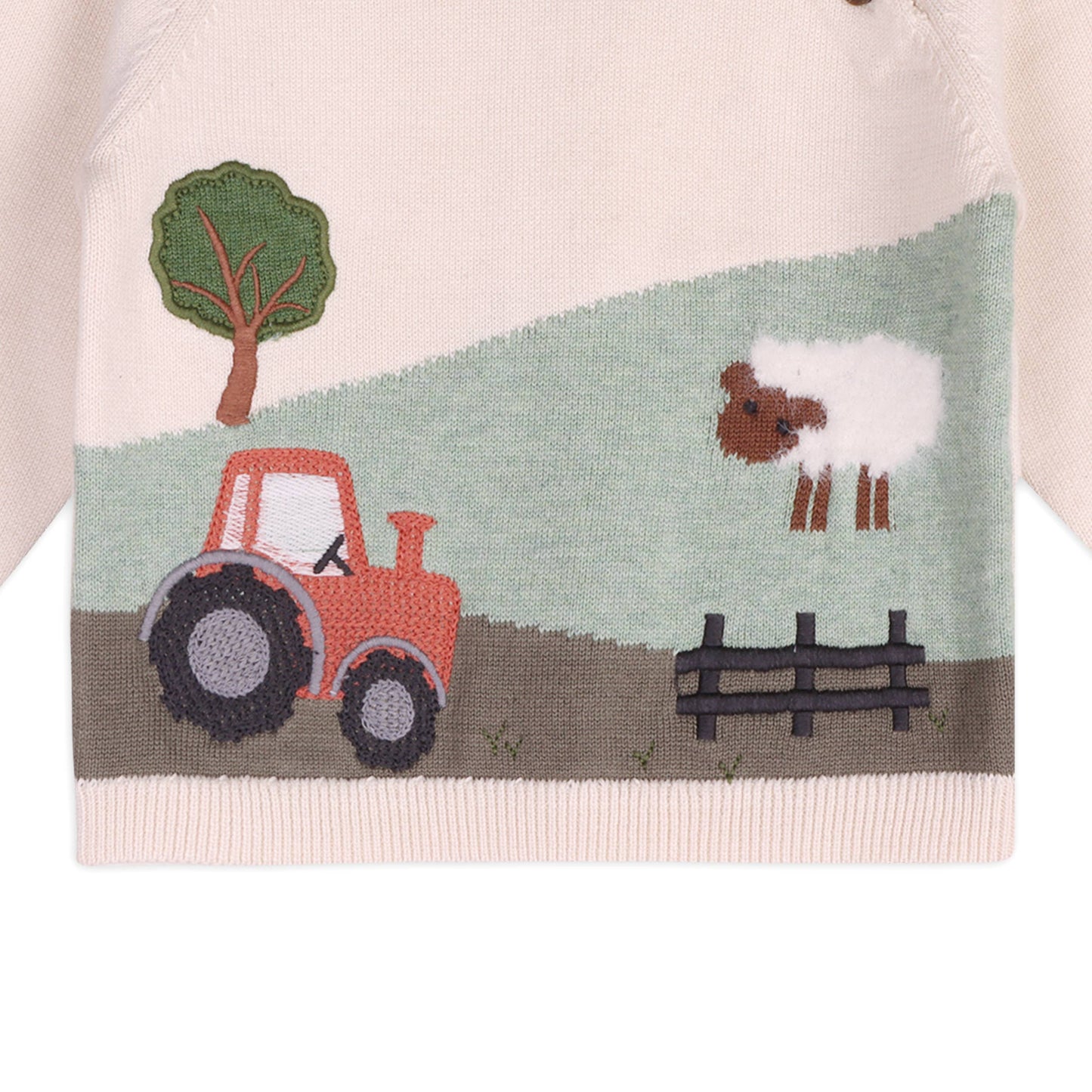 Farm Sheep Jacquard Sweater Knit Baby Pullover
