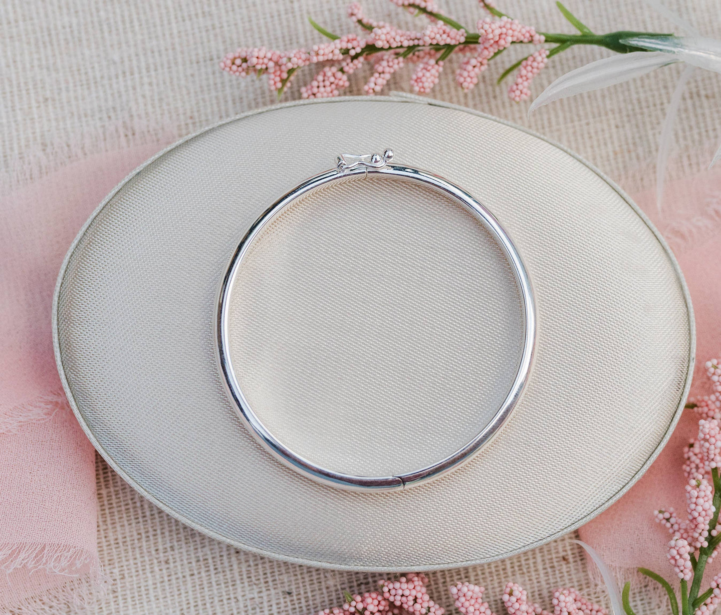 Classic Silver Bangle Bracelets for Babies/Kids