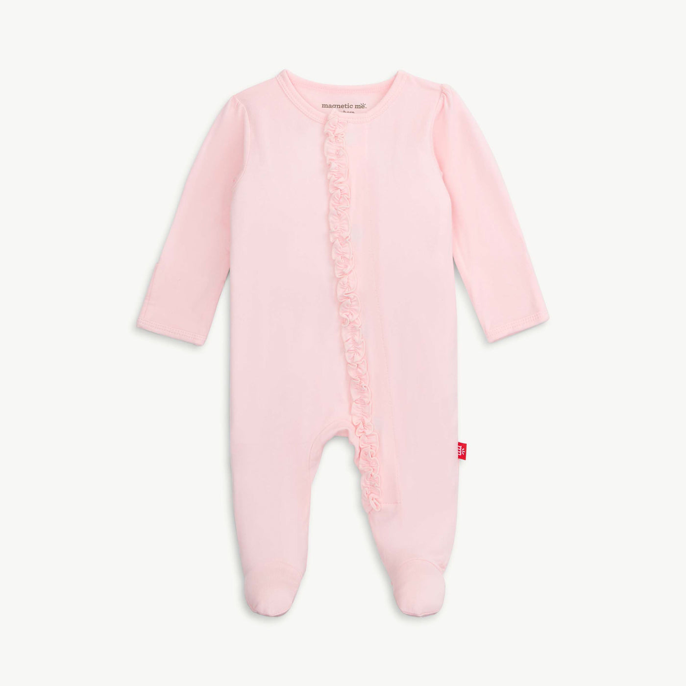 Magnetic Ruffle Footie - Pink Dogwood