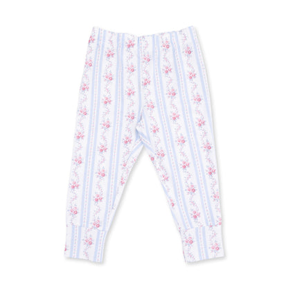 Anna Floral Stripe - Short Sleeve Loungewear Set