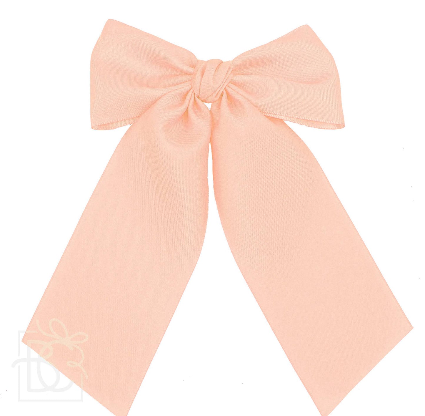 Opaque Satin Bow w/Tails on Alligator Clip