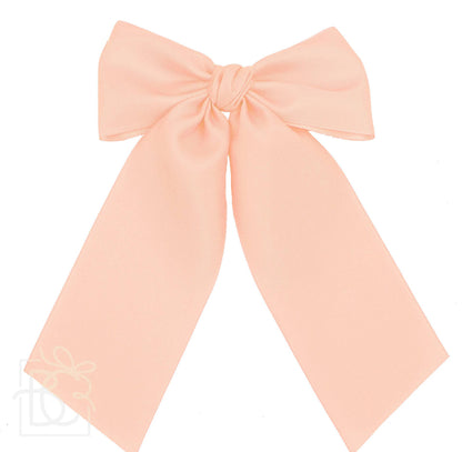 Opaque Satin Bow w/Tails on Alligator Clip