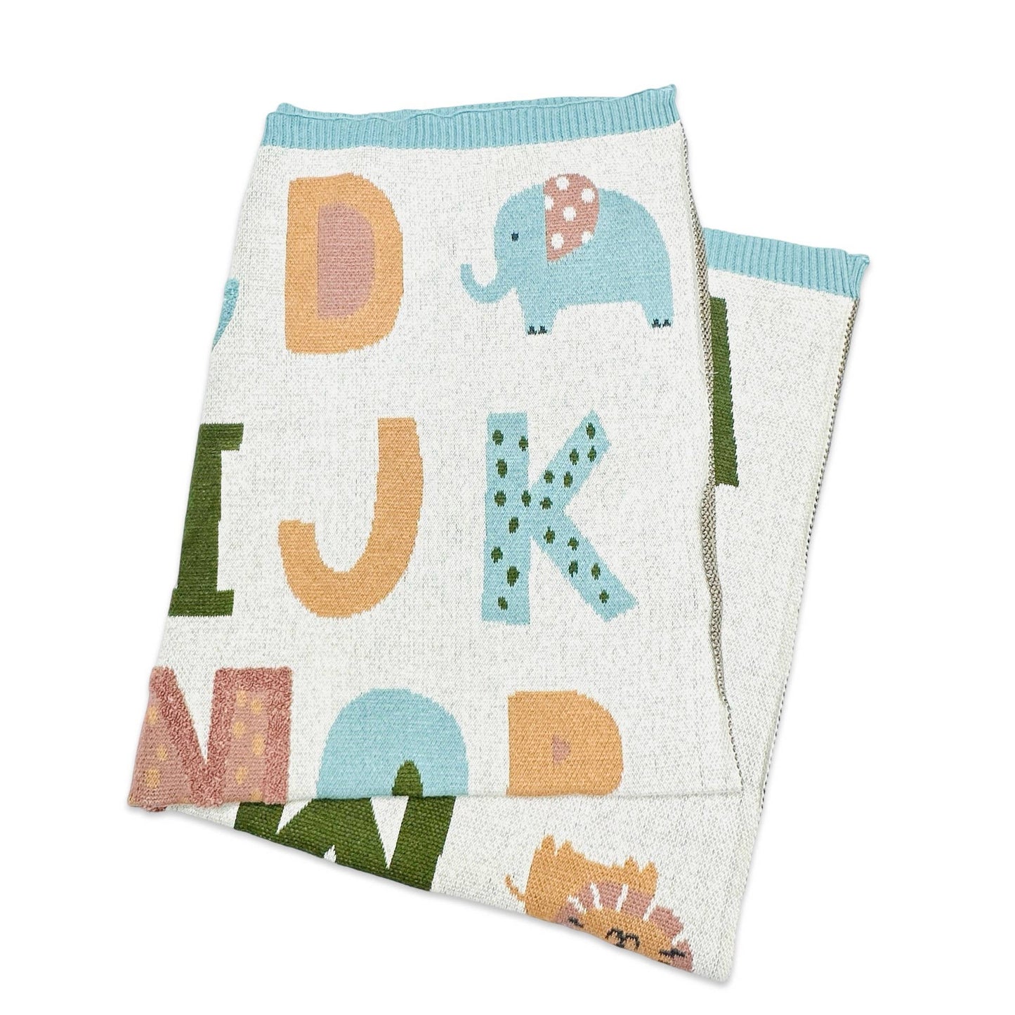 Alphabet Organic Sweater Knit Baby Blanket