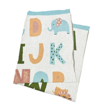 Alphabet Organic Sweater Knit Baby Blanket