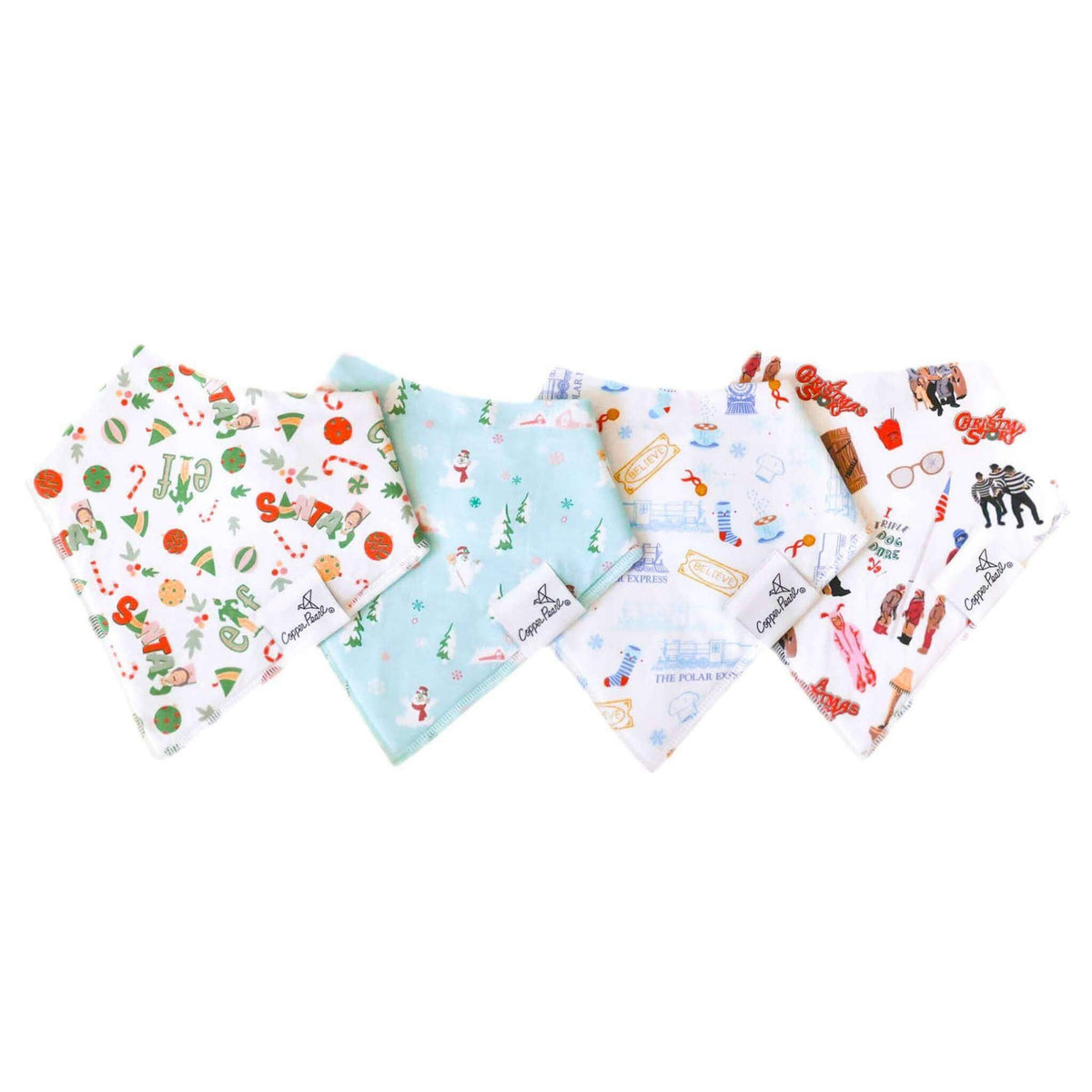 4 Pack Baby Bandana Bibs - Christmas Classics