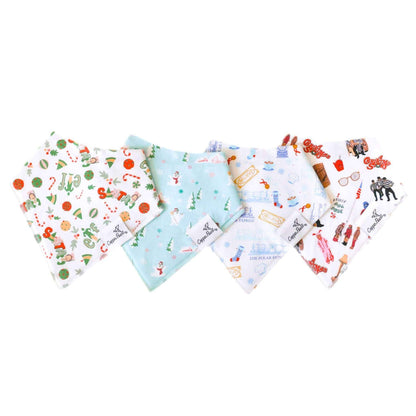 4 Pack Baby Bandana Bibs - Christmas Classics