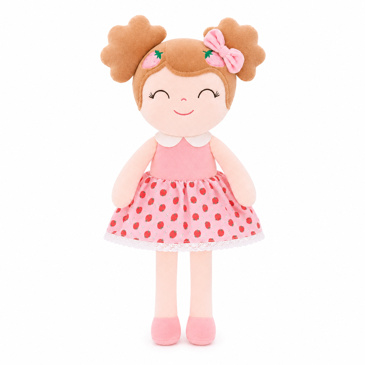 16" Keepsake Plush Doll - Strawberry Dress Light Brown Hair