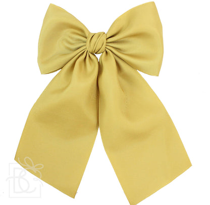 Opaque Satin Bow w/Tails on Alligator Clip
