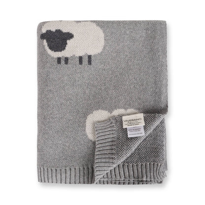 Wooly Sheep 3D - Organic Cotton Knit Blanket